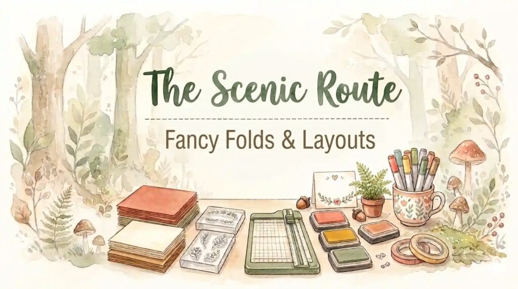 How to Make an Interactive Swinging Gate Card A beautiful handmade interactive swinging gate fold card displayed as a featured blog post banner.